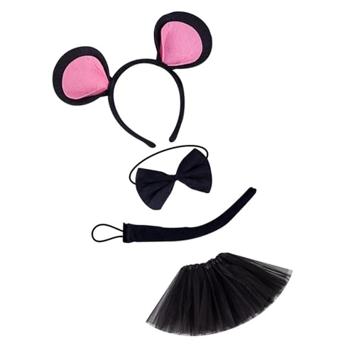 KMGDM Entzückendes Stirnband-Set mit Maus-Ohren und Schleifen, Schwanz, Zubehör für Kinder, Kostümpartys, Aufführungen, Kostümzubehör KMGDM Entzückendes Stirnband-Set mit Maus-Ohren und Schleifen, Schwanz, Zubehör für Kinder, Kostümpartys, Aufführungen, Kostümzubehör von KMGDM