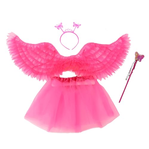 KMGDM Feenkostüm-Set mit Stirnband, Zauberstab, Rock, Halloween-Kostüm, Flügel, Feenflügel, Prinzessinnenflügel für Kinder KMGDM Feenkostüm-Set mit Stirnband, Zauberstab, Rock, Halloween-Kostüm, Flügel, Feenflügel, Prinzessinnenflügel für Kinder von KMGDM