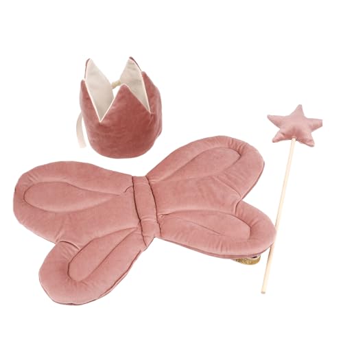 KMGDM Kinder Mädchen Kostüm Zubehör Set Krönte Kopfbedeckung Stern Zauberstab und Flügel für Partys und Bühnenauftritte von KMGDM