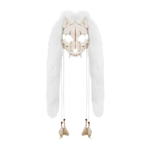KMGDM Pelziger Wolf Kunstpelze Wikinger Füchse Kopfschmuck für Halloween Werwölfe Kostüm Cosplay Party KMGDM Pelziger Wolf Kunstpelze Wikinger Füchse Kopfschmuck für Halloween Werwölfe Kostüm Cosplay Party von KMGDM