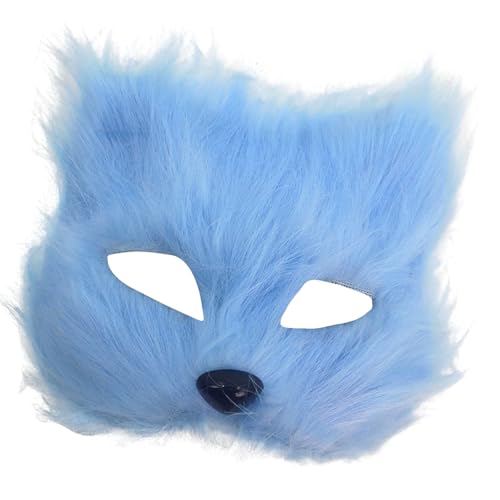 KMGDM Realistische Plüschfüchse, halbes Gesicht, für Halloween-Kostümpartys und Rollenspiele, mit leichtem Design, Cosplay-Zubehör von KMGDM