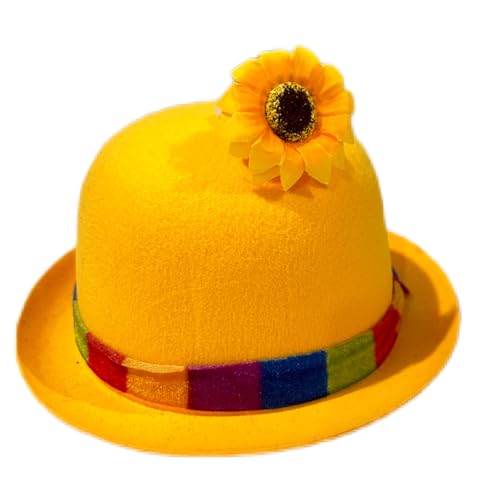 KMGDM Regenbogen-Panama-Hut, Blume, kurze Krempe, für Damen und Herren, Foto-Requisiten, Western für Männer und Frauen, Uni, Kopfbedeckung von KMGDM