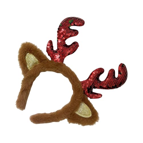 KMGDM Rentiergeweih Stirnband Tierohren Stirnband Realistisches Hirschgeweih Haarband Party Cosplay Kostüme für Weihnachten von KMGDM