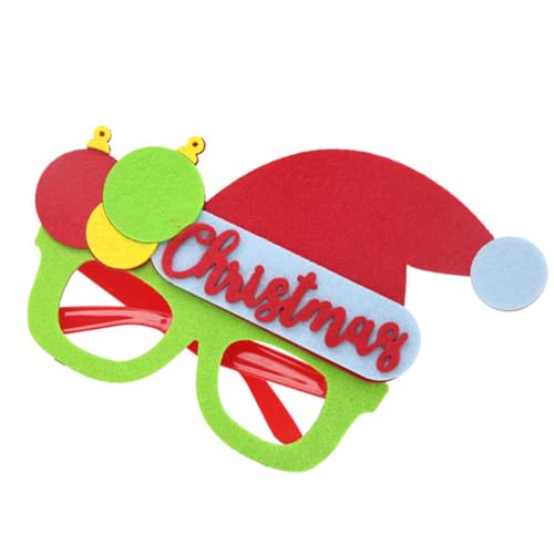 KMGDM Weihnachtsbrillenrahmen, Weihnachts-Kostüm-Brille ohne Gläser, Weihnachts-Partyzubehör, Fluoreszenzgläser von KMGDM