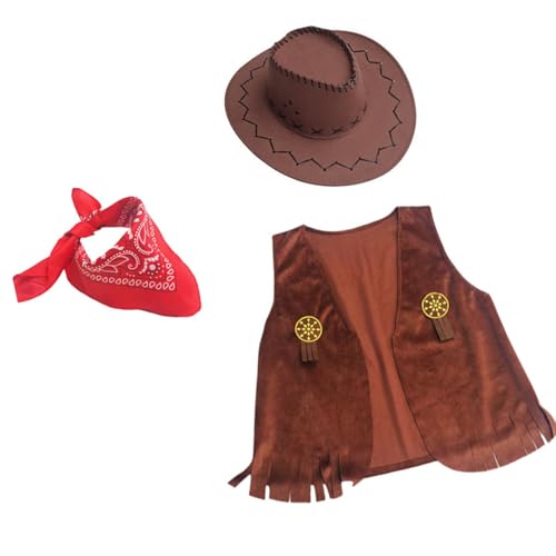KMGDM Western-Outfits, Kuhhhut, Bandana, Westernkuh, Jungen, Kostüm, Zubehör für Halloween, Party, Verkleidung, Pretend Pla, 3 Stück KMGDM Western-Outfits, Kuhhhut, Bandana, Westernkuh, Jungen, Kostüm, Zubehör für Halloween, Party, Verkleidung, Pretend Pla, 3 Stück von KMGDM