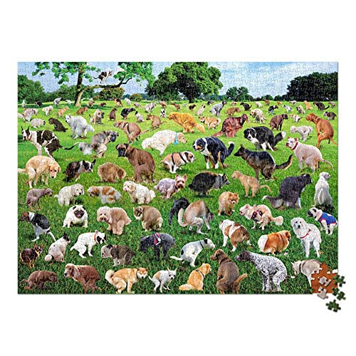 KMOCEPLY 1PC Dogs Pooping Jigsaw Puzzle Jumbo Pet Puppy Animal 1000 Pieces Funny Novelty Poo Joke Gift for Adults Pooping Dog, 101 Pooping Puppies, Adult Interesting Stress Reduction Puzzles von KMOCEPLY