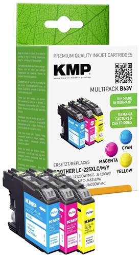 KMP Druckerpatrone ersetzt Brother LC-225XLC, LC-225XLM, LC-225XLY Kompatibel Kombi-Pack Cyan, Magen von KMP