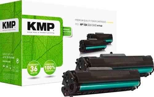 KMP Toner ersetzt Canon, HP HP 12A (Q2612A) Kompatibel 2er-Pack Schwarz H-T114D 1114,0021 von KMP
