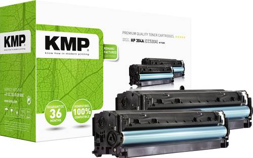 KMP Tonerkassette ersetzt HP 304A, CC530A Kompatibel 2er-Pack Schwarz 3500 Seiten H-T122D 1218,0021 von KMP