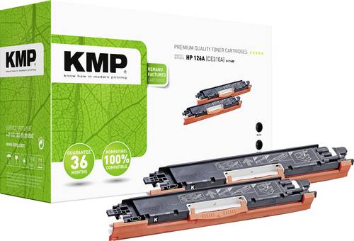 KMP Tonerkassette ersetzt HP 126A, CE310A Kompatibel 2er-Pack Schwarz 2400 Seiten H-T148D 1226,0021 von KMP