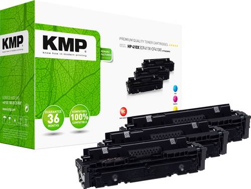 KMP Toner ersetzt HP HP 410X (CF411X, CF413X, CF412X) Kompatibel Kombi-Pack Cyan, Magenta, Gelb 5000 von KMP