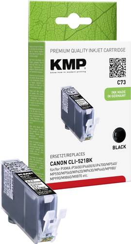 KMP Druckerpatrone ersetzt Canon CLI-521BK Kompatibel Photo Schwarz C73 1509,0001 von KMP