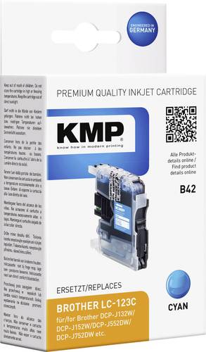 KMP Druckerpatrone ersetzt Brother LC-123C Kompatibel Cyan B42 1525,0003 von KMP