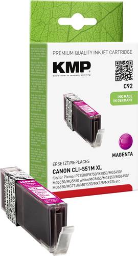 KMP Druckerpatrone ersetzt Canon CLI-551M XL Kompatibel Magenta C92 1519,0006 von KMP