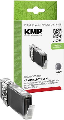 KMP Druckerpatrone ersetzt Canon CLI-571GY XL Kompatibel Grau C107GX 1569,0041 von KMP