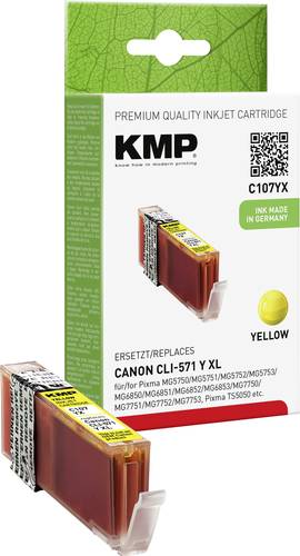 KMP Druckerpatrone ersetzt Canon CLI-571Y XL Kompatibel Gelb C107YX 1569,0009 von KMP