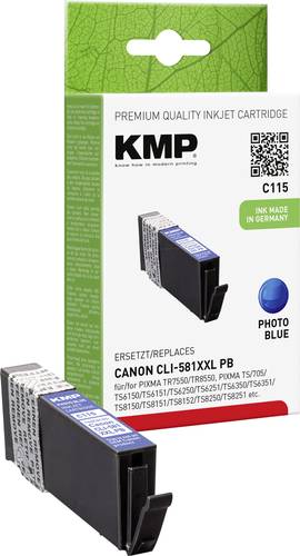 KMP Druckerpatrone ersetzt Canon CLI-581PB XXL Kompatibel Blau C115 1578,0242 von KMP