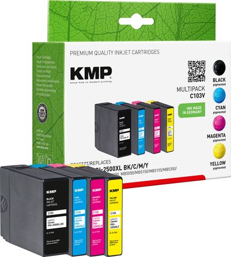 KMP Druckerpatrone ersetzt Canon PGI-2500BK XL, PGI-2500C XL, PGI-2500M XL, PGI-2500Y XL Kompatibel von KMP