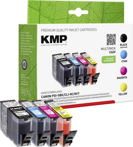 KMP Druckerpatrone ersetzt Canon PGI-5BK, CLI-8C, CLI-8M, CLI-8Y Kompatibel Kombi-Pack Schwarz, Cyan von KMP