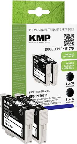 KMP Druckerpatrone ersetzt Epson T0711 Kompatibel 2er-Pack Schwarz E107D 1607,4021 von KMP