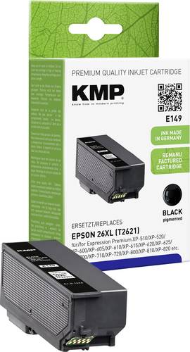 KMP Druckerpatrone ersetzt Epson 26XL, T2621 Kompatibel Schwarz E149 1626,4001 von KMP