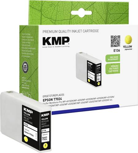KMP Druckerpatrone ersetzt Epson T7024 Kompatibel Gelb E136 1620,4009 von KMP