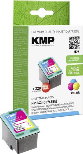 KMP Druckerpatrone ersetzt HP 343, C8766EE Kompatibel Cyan, Magenta, Gelb H26 1024,4343 von KMP