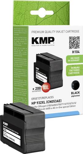 KMP Druckerpatrone ersetzt HP 932XL, CN053AE Kompatibel Schwarz H104 1725,4001 von KMP