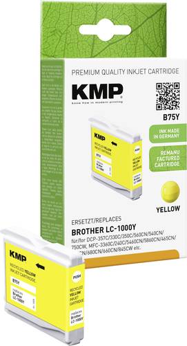KMP Druckerpatrone ersetzt Brother LC-1000Y Kompatibel Gelb B75Y 1035,4009 von KMP