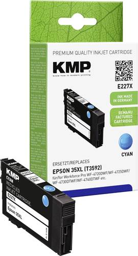 KMP Druckerpatrone ersetzt Epson 35XL, T3592 Kompatibel Cyan E227X 1638,4003 von KMP
