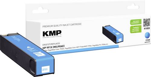 KMP Druckerpatrone Kompatibel ersetzt HP 991X, M0J90AE Cyan H185X 1767,4003 von KMP