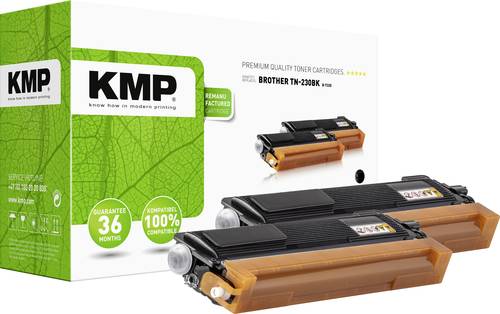 KMP Toner 2er-Pack ersetzt Brother TN-230BK, TN230BK Kompatibel Schwarz 4400 Seiten B-T32D von KMP