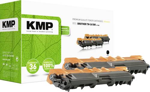 KMP Toner 2er-Pack ersetzt Brother TN-241BK, TN241BK Kompatibel Schwarz 5000 Seiten B-T48D von KMP