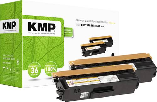 KMP Toner 2er-Pack ersetzt Brother TN-325BK, TN325BK Kompatibel Schwarz 4000 Seiten B-T38D von KMP