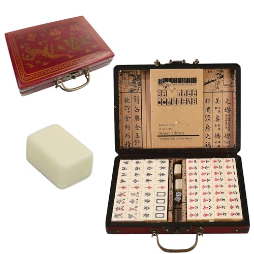 KMQRDZi Weißes Diamine Mahjong, Chinesisches Mahjong, Japanese Riichi Mahjong Set,Freizeit-Mahjong-Steine mit PU-Box-Set KMQRDZi Weißes Diamine Mahjong, Chinesisches Mahjong, Japanese Riichi Mahjong Set,Freizeit-Mahjong-Steine mit PU-Box-Set von KMQRDZi