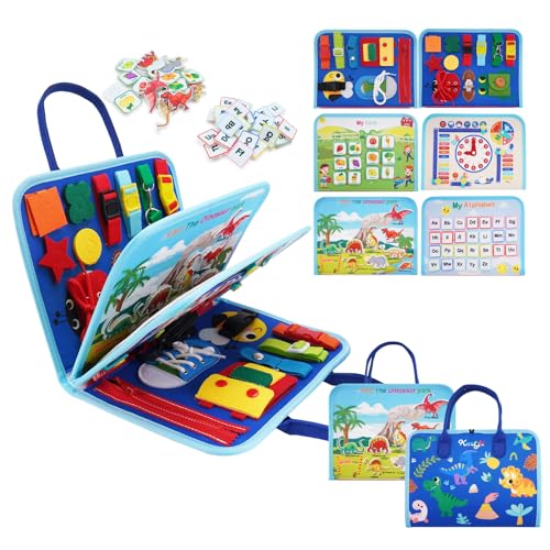 Busy Board Montessori Spielzeug ab 1 2 3 4 Jahre | Sensorik Activity Board ab 1 Jahr für Auto Flugzeug Reisen | Geschenk für Mädchen Junge Kleinkinder | Motorikspielzeug zum Grundkenntnisse Erlernen von KMTJT