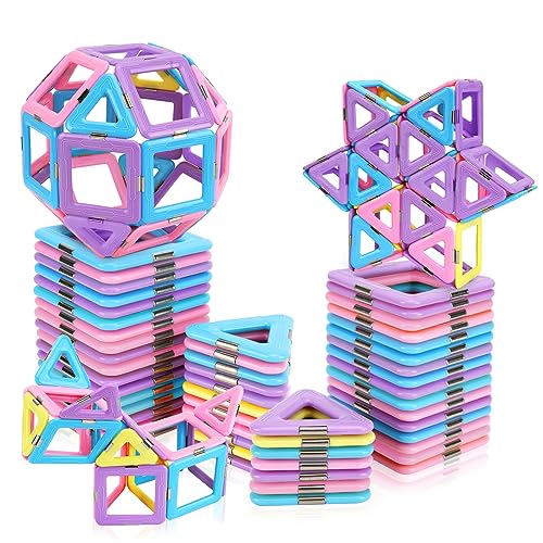 Magnetische Bausteine Spielzeug, Magnetspielzeug Magnete für Kinder, Weihnachten Geburtstag Magnetbausteine Geschenk ab 3 4 5 6 7 Jahre Junge Mädchen von KMTJT
