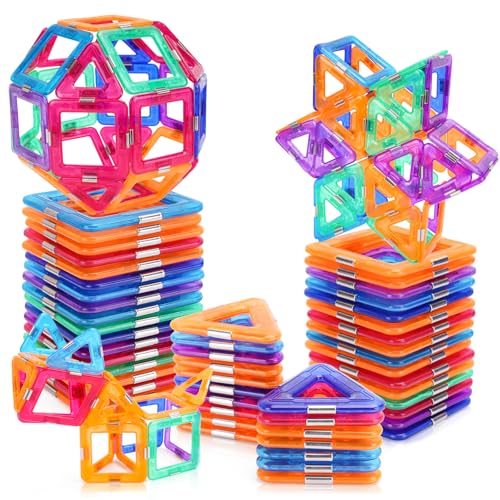 Magnetische Bausteine Spielzeug ab 3 4 5 6 7 8+ Jahre Junge Mädchen, Magnetspielzeug Magnete für Kinder, Weihnachten Geburtstag Magnetbausteine Geschenk von KMTJT