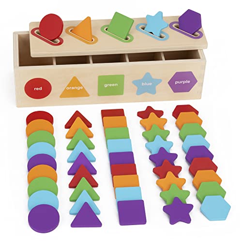 KMTJT Montessori Spielzeug | Farbsortierung & Stapeln Passende Lernsortierspielzeug für Kleinkinder von 1-3 Jahren | Lernspielzeug als Geschenk für 2 jährige Jungen und Mädchen von KMTJT