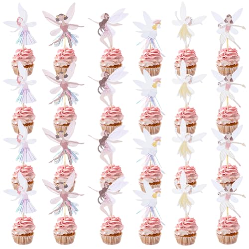 KNBMCAV 24PCS Blumenfee Cupcake Topper,Tortendeko Fee Kuchen Deko Geburtstag,Blumenfee Geburtstagstorte Dekoration für Baby Shower Hochzeit Geburtstag Party Kuchen Dekoration Party Zubehör KNBMCAV 24PCS Blumenfee Cupcake Topper,Tortendeko Fee Kuchen Deko Geburtstag,Blumenfee Geburtstagstorte Dekoration für Baby Shower Hochzeit Geburtstag Party Kuchen Dekoration Party Zubehör von KNBMCAV