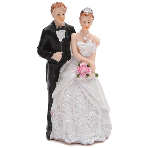 KNBMCAV Hochzeitspaar Figuren Deko, Tortenfigur Hochzeit, Wedding Cake Topper Figurine, Dekofigur Hochzeitspaar Wedding Trauung, Kuchen Dekorationen für Vorschlag, Valentinstag von KNBMCAV