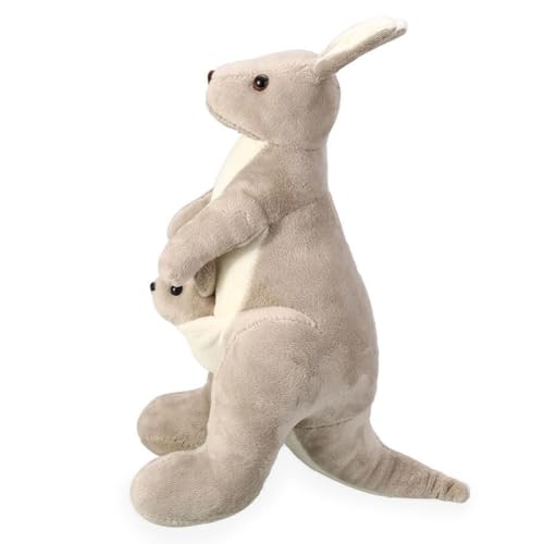 KNBMCAV Känguru Plüschtier Plüschtiere, 28cm Kuscheltier Mutter und Kind Känguru, Flauschiges Stofftier Känguru, Känguru Kuscheltier Tier, Geschenk für Kinder, Mutter und Sohn Känguru von KNBMCAV