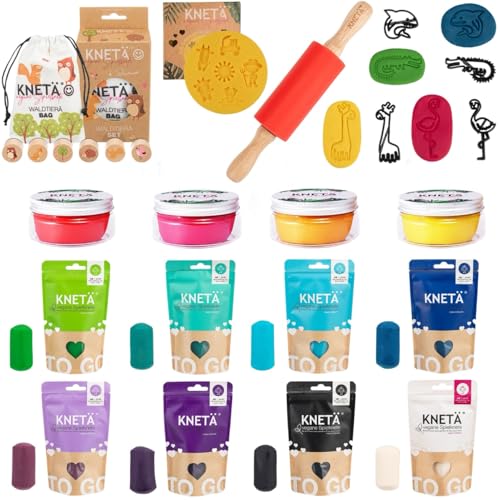 Advents Bundle - Vegane Spielknete ab 1 Jahr I Made in Germany I Knetset I DIY Adventskalender I Knetzubehör (M) von KNETÄ