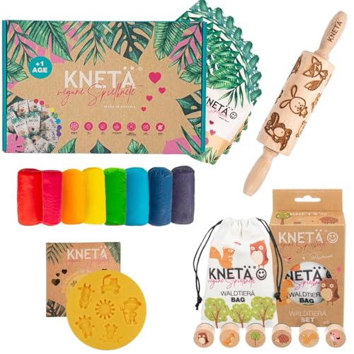 Advents Bundle - Vegane Spielknete ab 1 Jahr I Made in Germany I Knetset I DIY Adventskalender I Knetzubehör (S) von KNETÄ