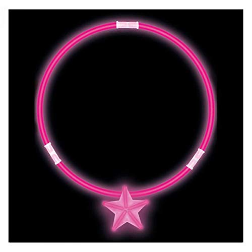 10 Stück Set - Knicklicht Halskette/Kette mit Stern in Pink Leuchtend - toller Schmuck für Hochzeit, Junggesellenabschied, Fasching, Karneval oder Kinder-Geburtstag von KNIXS
