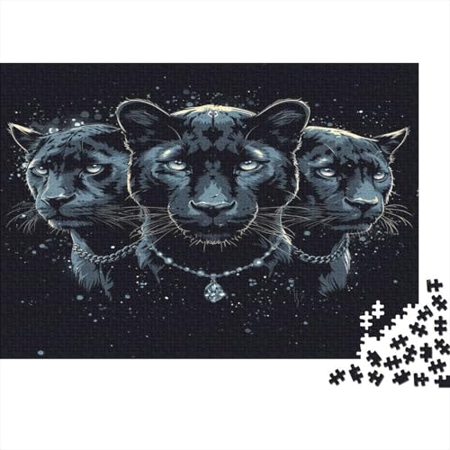 Schwarzer Panther Puzzle 1000 Teile Erwachsener Kniffel Spaß Für Die Ganze Familie - Abwechslungsreiche 1000 Puzzleteilige Motive Puzzle Erwachsene, Puzzel 1000pcs (75x50cm) von KNNDUIAOE