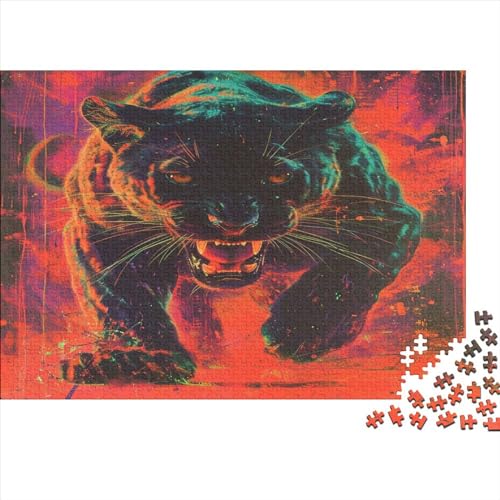 Schwarzer Panther Puzzle 1000 Teile Für Erwachsene Und Kinder Ab 14 Jahren Für Stressabbauer Puzzel 1000pcs (75x50cm) von KNNDUIAOE