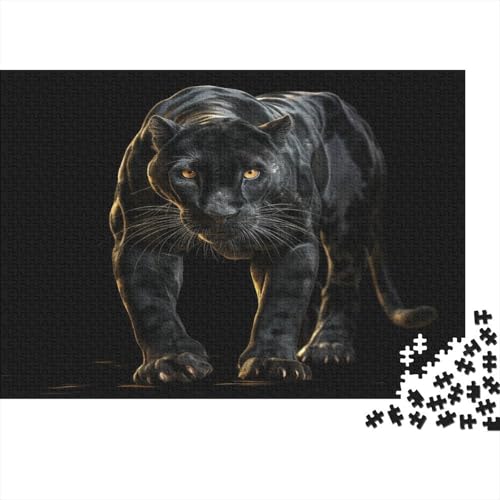 Schwarzer Panther Puzzlespiel 1000 Teile Jigsaw Puzzle 1000 Puzzle FüR Erwachsene Kinder Senioren Erwachsenen Puzzlespiel Puzzel 1000pcs (75x50cm) von KNNDUIAOE