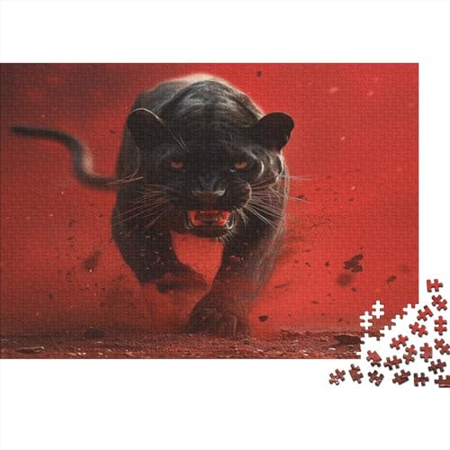 Schwarzer Panther Puzzlespiel 1000 Teile Puzzle Für Erwachsene Und Kinder Ab 14 Jahren, Puzzle-Motiv Erwachsenen Puzzlespiel Puzzel 1000pcs (75x50cm) von KNNDUIAOE