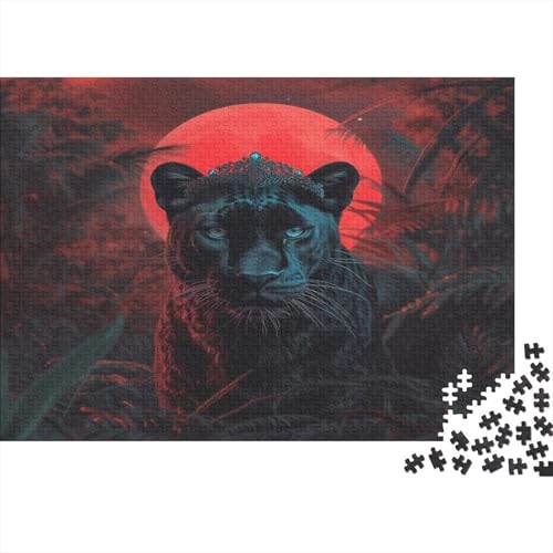 Schwarzer Panther Puzzlespiel 1000 Teile Puzzle Für Erwachsene Und Kinder Ab 14 Jahren, Puzzle-Motiv Erwachsenen Puzzlespiel Puzzel 1000pcs (75x50cm) von KNNDUIAOE